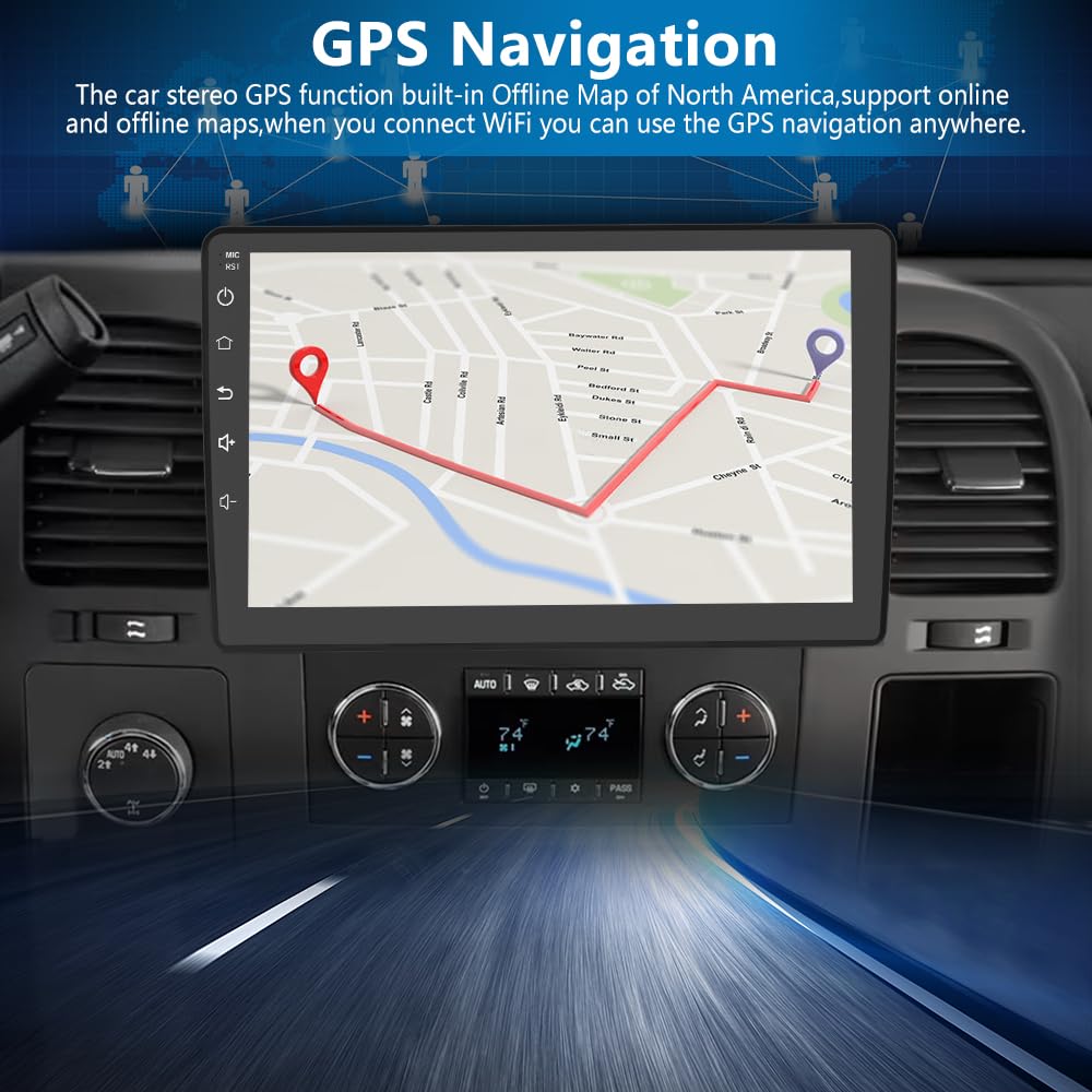 2+64Gb Car Radio Stereo For Chevy Chevrolet Silverado Tahoe Equinox Gmc Sierra Yukon Android 12 With Carplay Android Auto Blueto