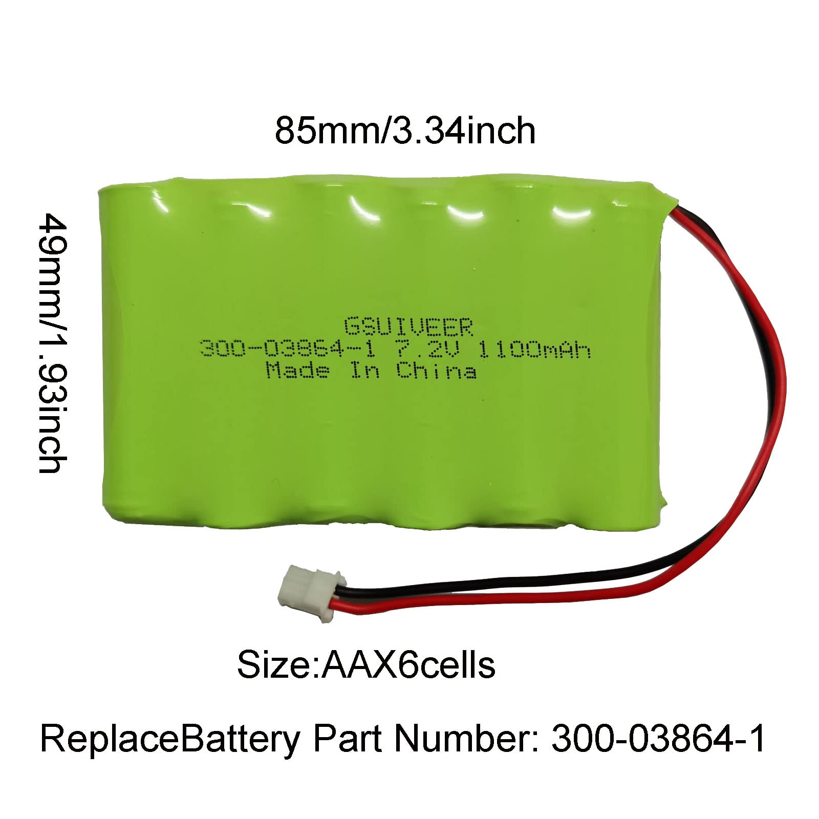 Gsuiveer 300-03864-1 Battery 7.2V 1100Mah Compatible With Honeywell Alarm Lynx Walynx-Rchb-Sc Honeywell Lynx Touch K5109, L3000,