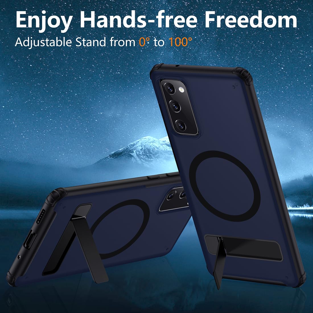 Tianniuke Magnetic Case For Samsung Galaxy S20 Fe,Compatible With Magsafe,Adjustable Kickstand,Translucent Matte Anti Fingerprin