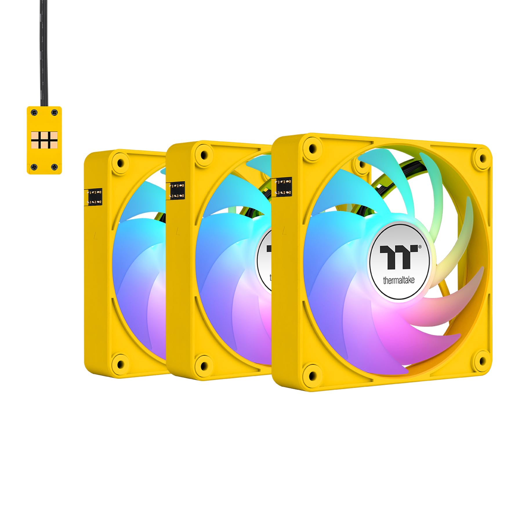 Thermaltake CT140 EX ARGB Sync PC Cooling Fan 3 Pack, PWM 500~1800 RPM, 5V Motherboard Sync, 16.8 Million Colors 9 LEDs, MagForc