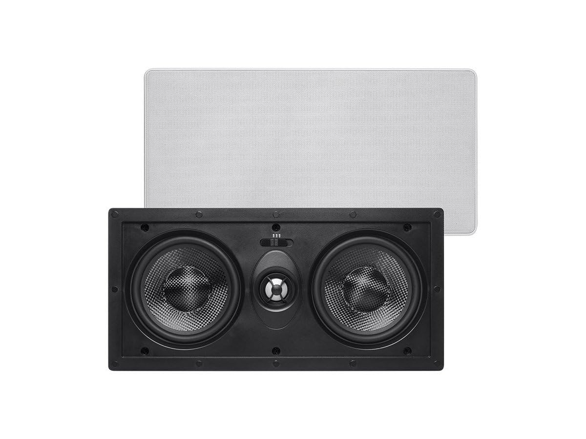 Monoprice 2 Way Carbon Fiber In Wall Center Channel Speaker   Dual 5.25 Inch (Single) Easy Install For Home Theater   Alpha Seri
