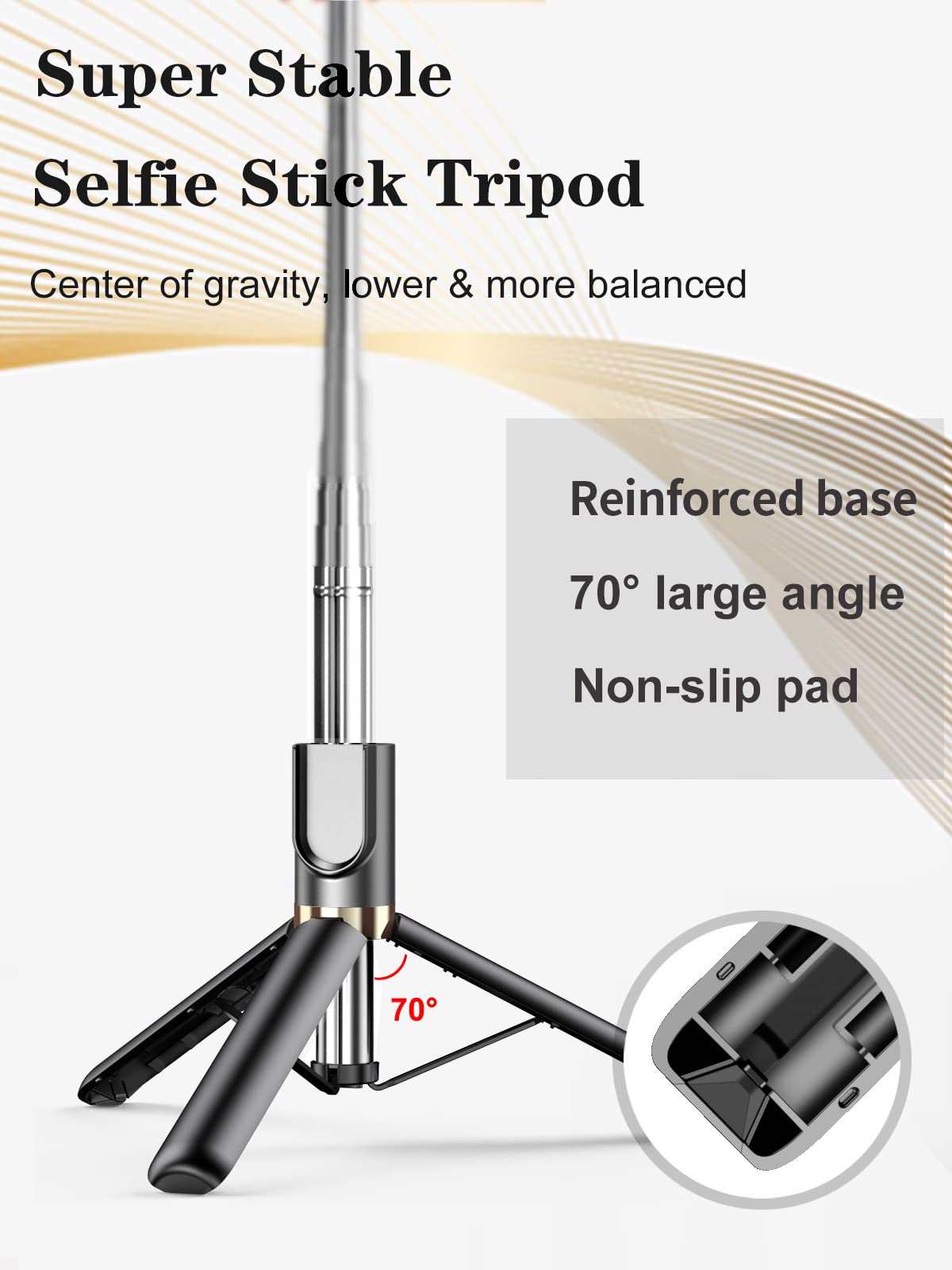 Selfie Stick Tripod With Wireless Remote, 46'' Cellphone Selfie Stick Tripod With Led Fill Light, For Iphone 16/15/14/14 Pro/13/