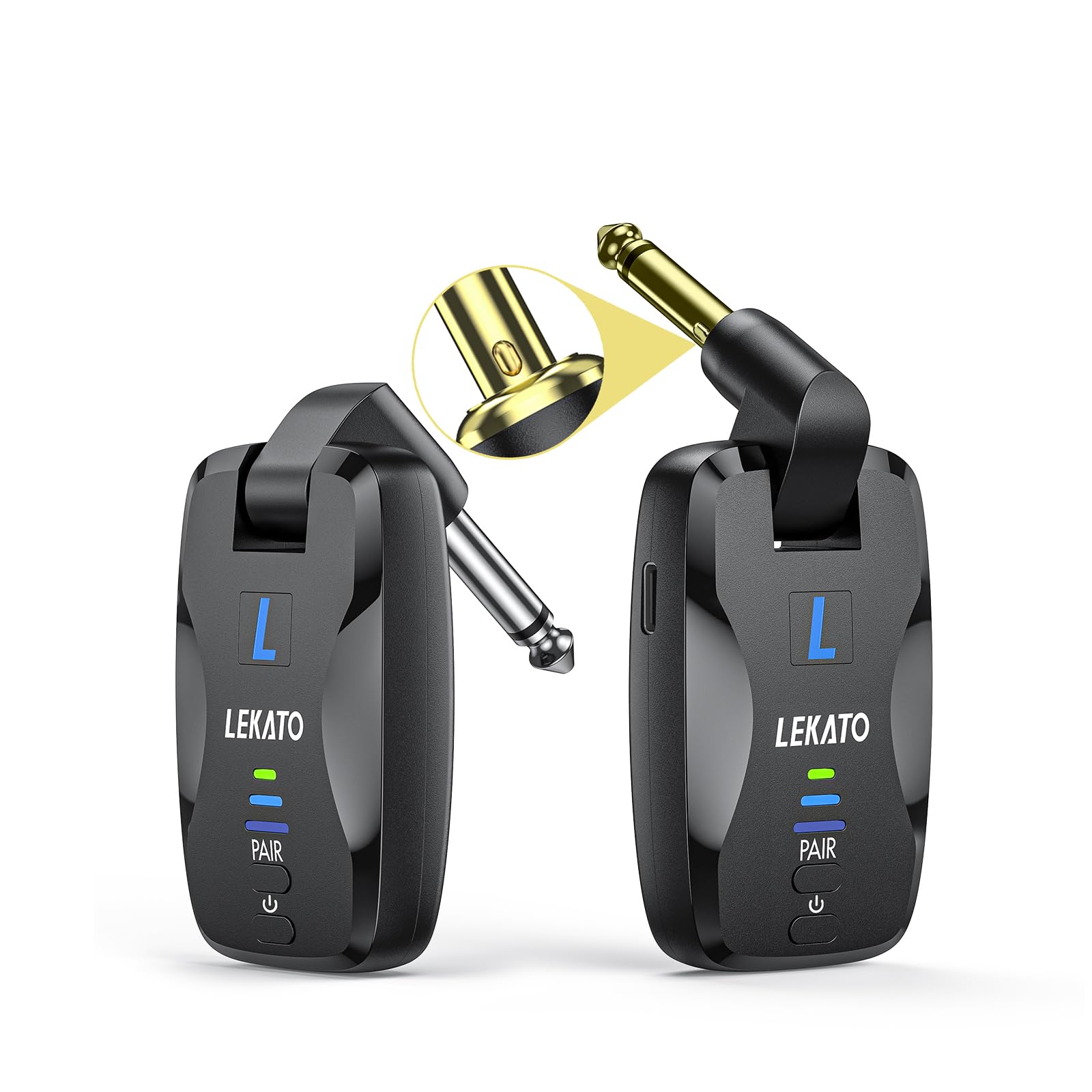 Lekato Bass Guitar Wireless System Exclusive Mute Plug For Electric Guitar Bass, 2.4Ghz Wireless Guitar Transmitter And Receiver