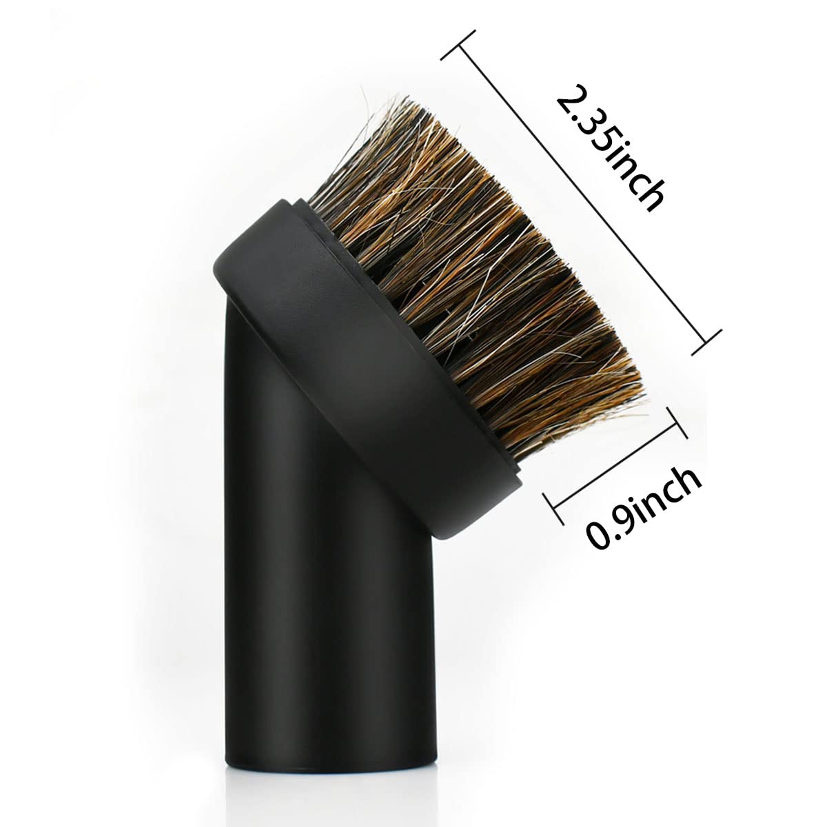 2 Pcs Black Round Dust Brush 1.25'' Vacuum Hose 25Mm Horse Hair For Most Vacuum Cleaners Accessories