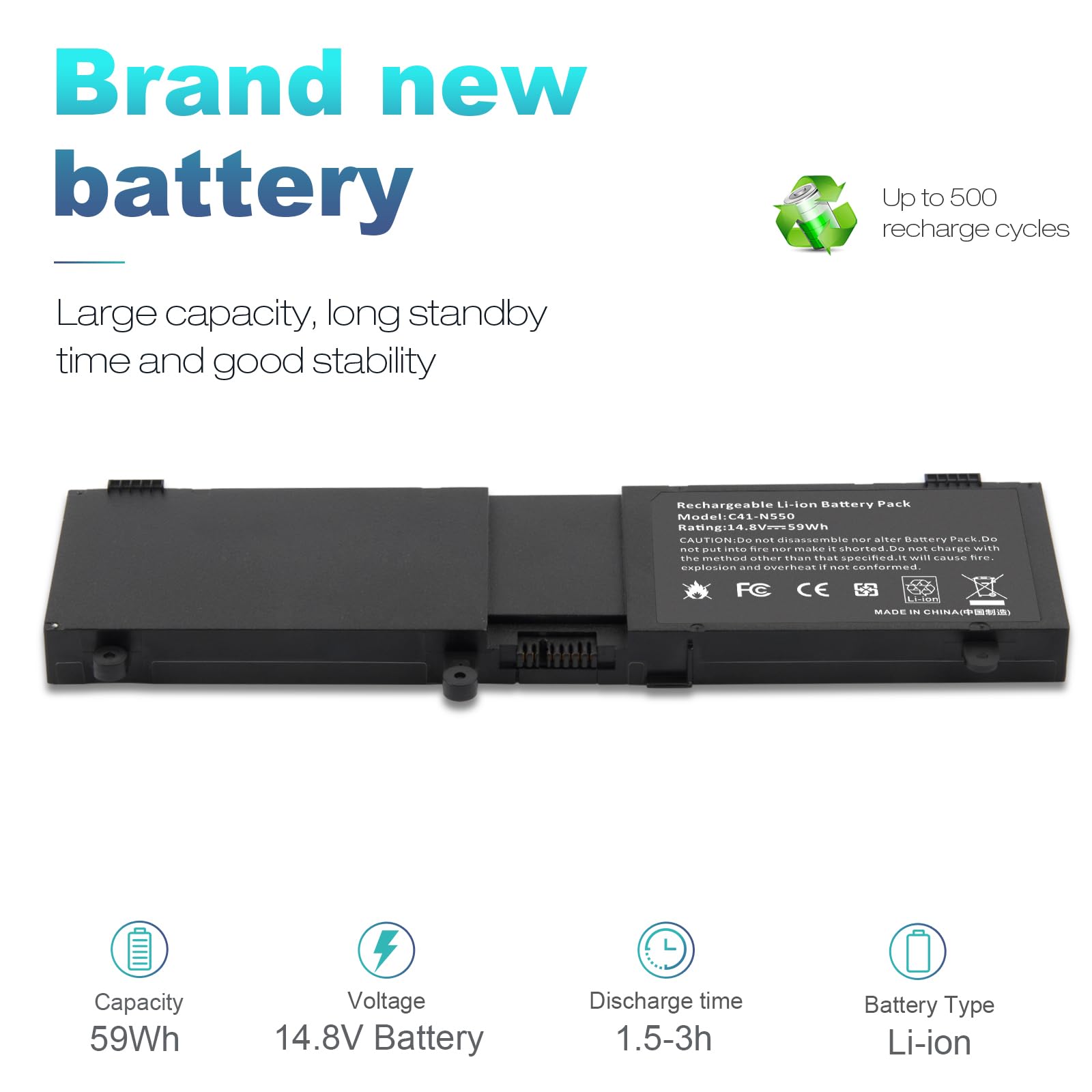 Fancy Buying Co. C41 N550 Laptop Battery For Asus N550 N550J N550Ja N550Jv N550X47Jv N550X47Jv Sl N550Jk N550Jk Ds71T G550 G550J