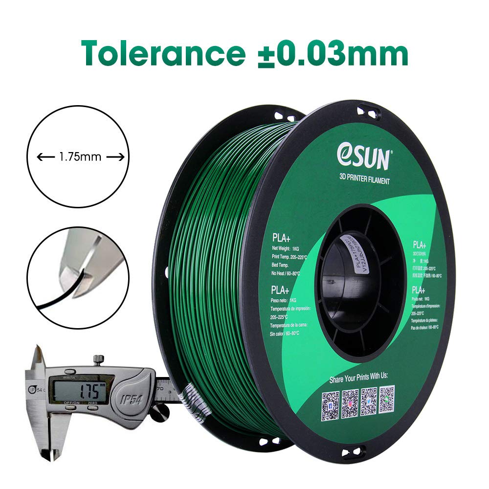 Esun Pla Pro (Pla+) 3D Printer Filament, Dimensional Accuracy +/  0.03Mm, 1Kg Spool, 1.75Mm, Pine Green, Pantone 343C