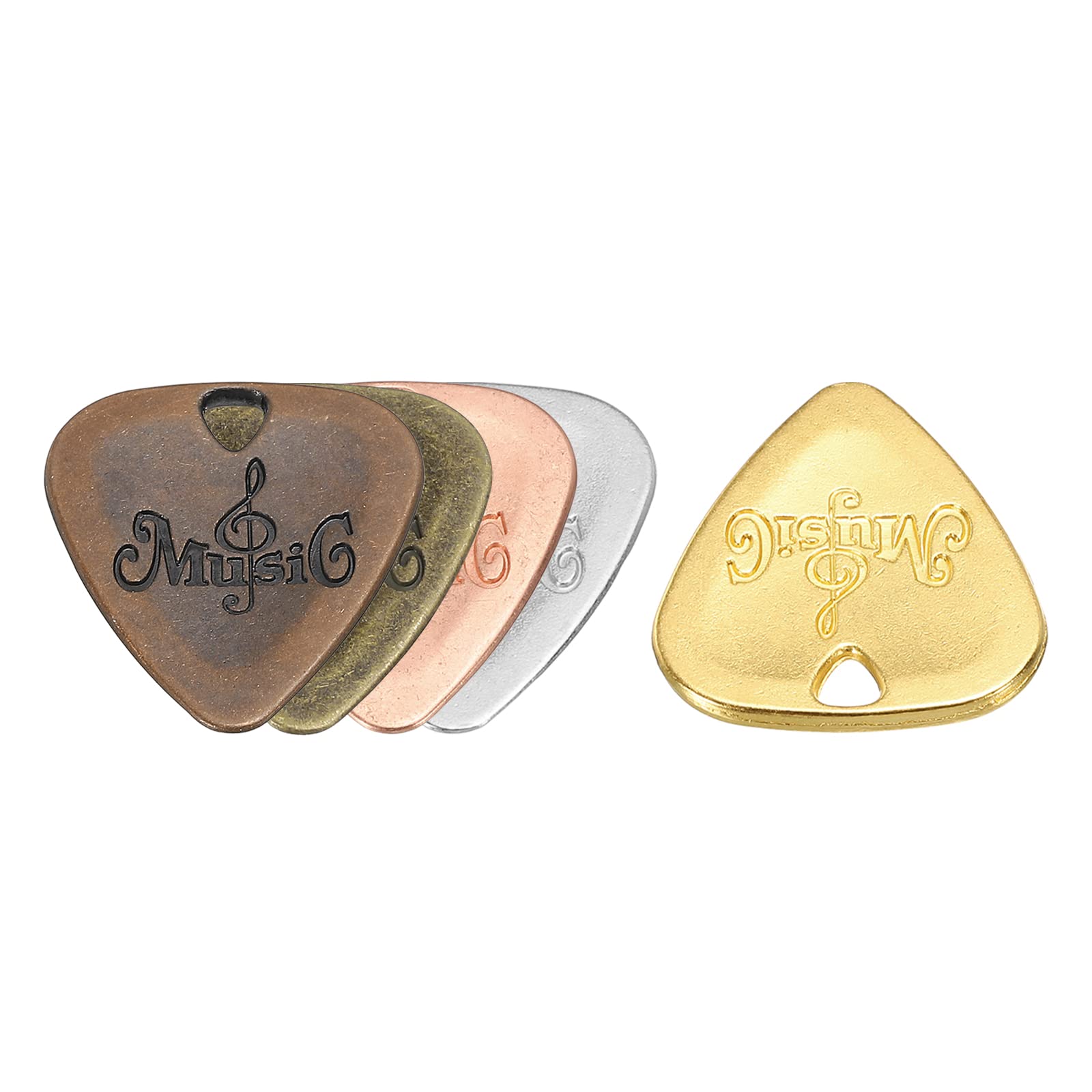 Meccanixity Guitar Picks 2Mm Thickness Metal Various Color For Guitar Musical Instrument Pack Of 5