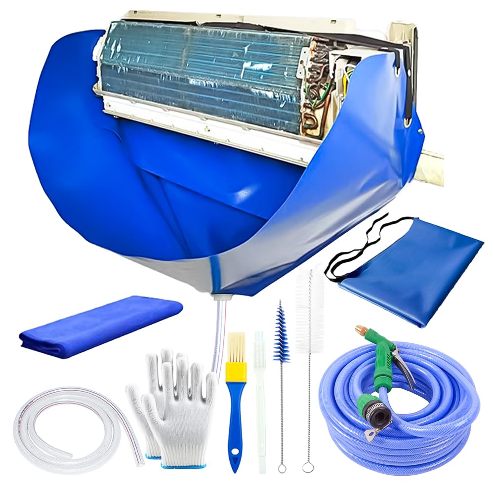 SOUTH SILK Ac Cleaning Bag with Wall Protection Cloth, 13Pcs Mini Split Cleaning Kit, Ac Cleaning Kit, Air Conditioner Cleaning 
