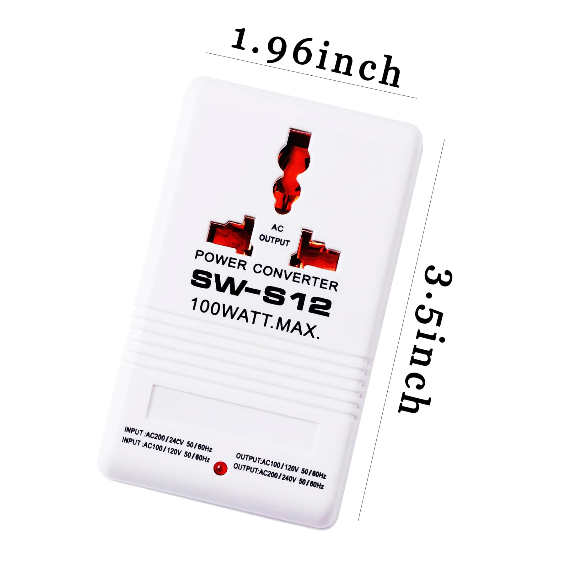 110V To 220V Step Up & Down Power Voltage Converter 100 Watt Transformer For Travel (White, 100W)