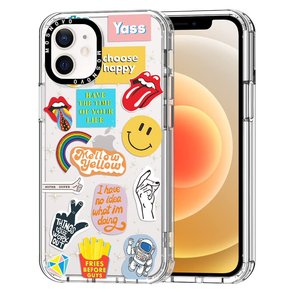 Mosnovo Case For Iphone 12 Mini, [Buffertech 6.6Ft Military Grade Drop Protection] [Anti Peel Off Tech] Clear Tpu Bumper Phone C