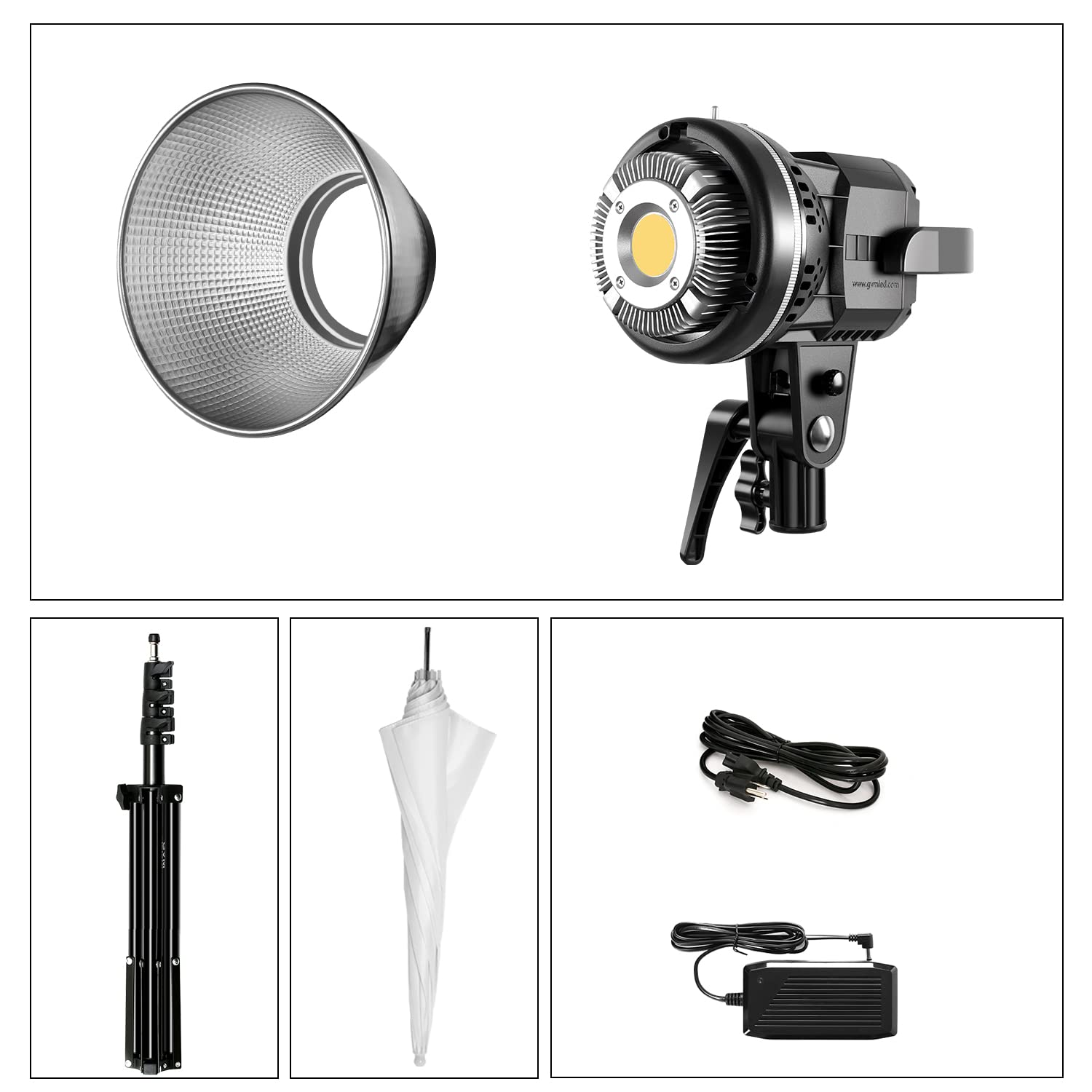 Gvm 80W Led Video Light, Umbrella Lighting Kit Cri97+ 5600K With Tripod Stand, Soft Umbrella, Continuous Output Lighting For You