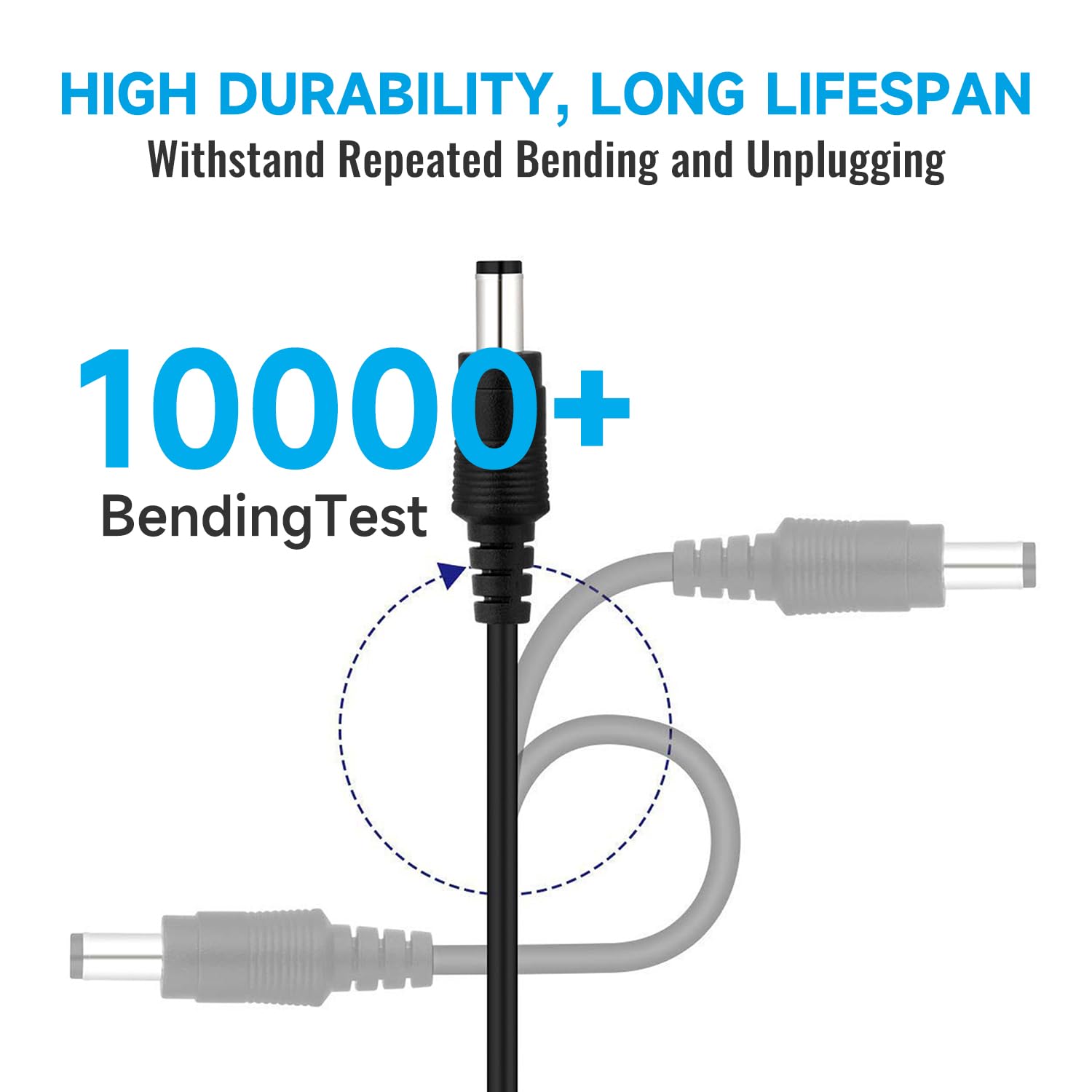 2 Pack 33Ft/10M Power Extension Cable, Dc 12V Power Extension Cord 2.1Mm X 5.5Mm, Compatible With 12V Dc Power Supply Adapter Or