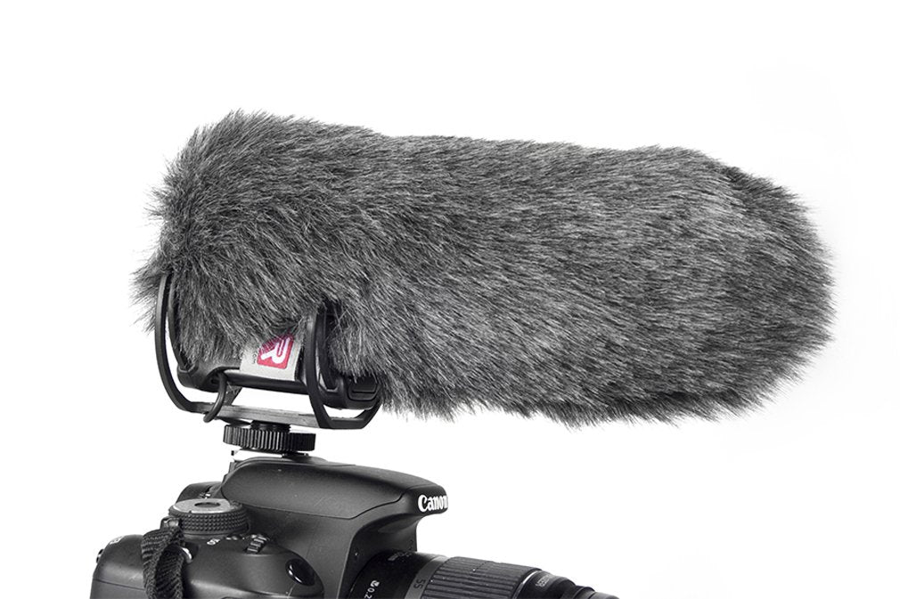Rycote Mini Windjammer For Rode Videomic Pro With Rycote Lyre Suspension, Fur Windshield
