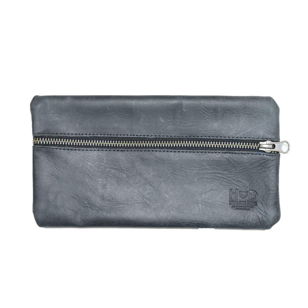 Hide & Drink, Rustic Leather All Purpose Utility & Charger Case For Macbook & Ipad, Handmade   Charcoal Black