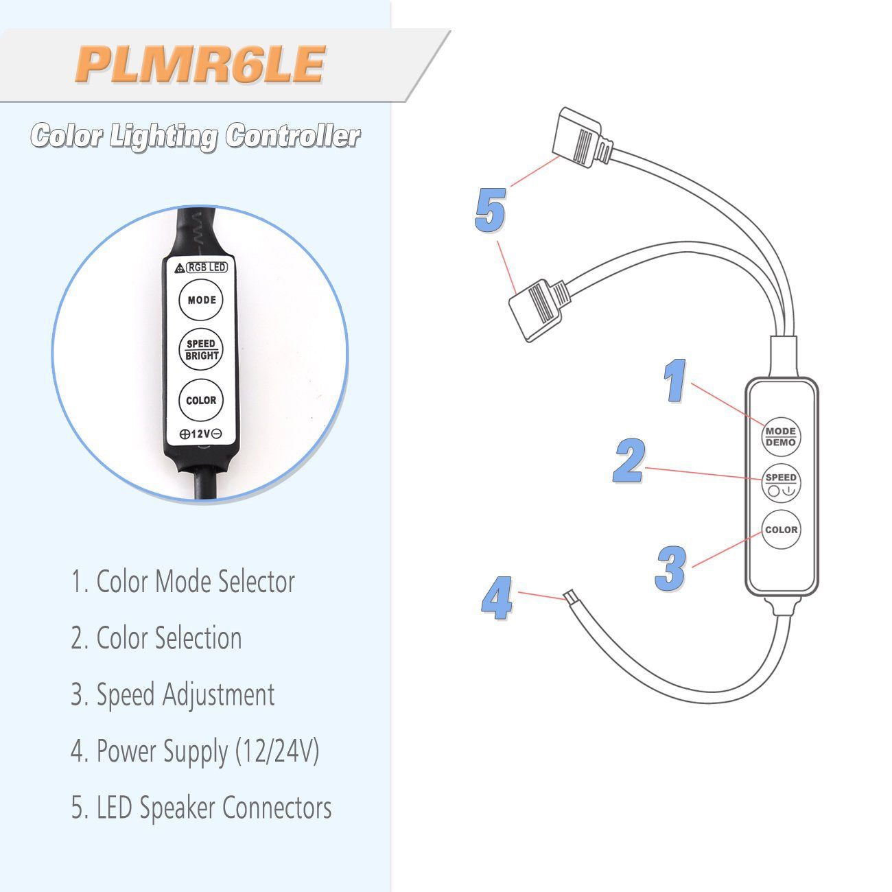 Pyle 6.5 Inch Dual Marine Speakers - Ip44 Waterproof And Weather Resistant Outdoor Audio Stereo Sound System With Built-In Led L