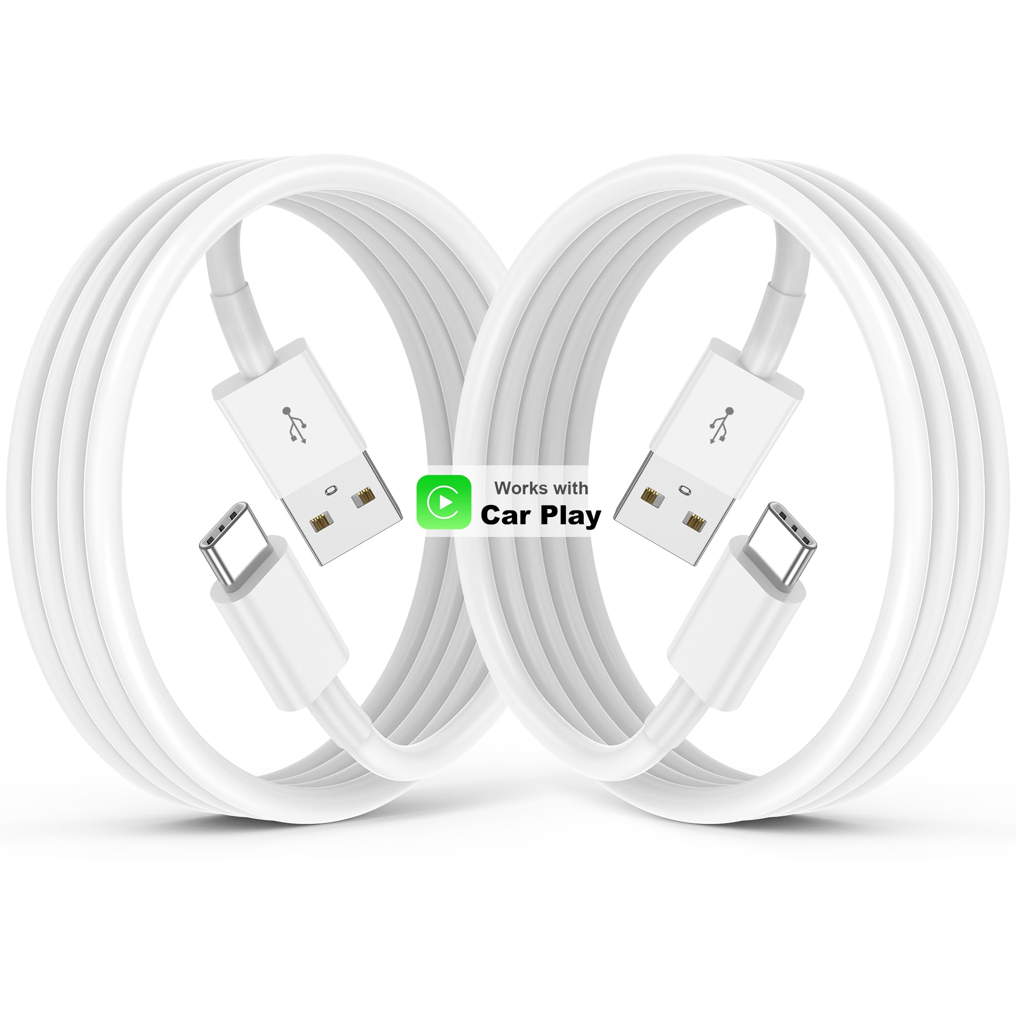 USB to USB C Cable for iPhone 17/16/15 Car Charger,2Pack 3ft Carplay Cord Fast Charging for iPhone 17/16/15 Air Plus Pro Max,iPa