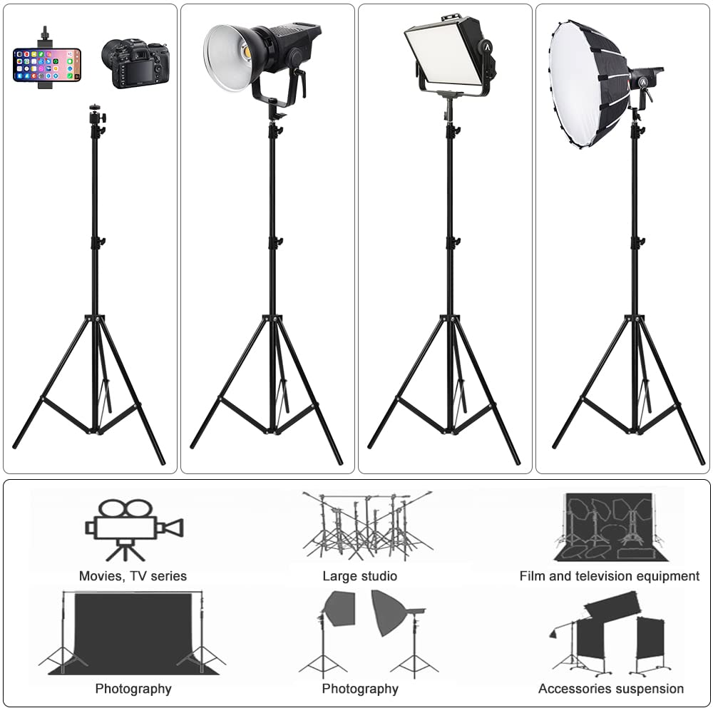 Heavy Duty Aluminum Alloy Photography Video Tripod Light Stands, Tripod Stands For Softboxes, Umbrellas, Reflectors, Lights   Pa