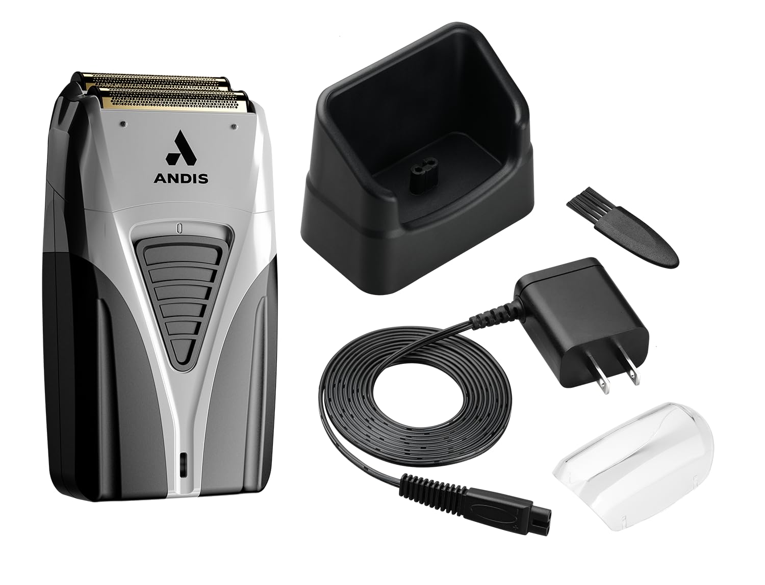Andis Ts 2 17255 Pro Foil Lithium Titanium Foil Shaver, Cord/Cordless, Smooth Shaving Cordless Shaver With Charger, Black