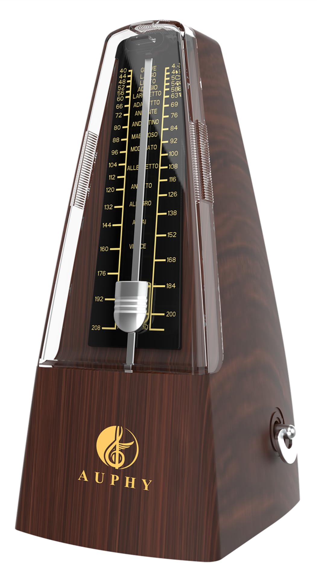 Auphy Metronome For Piano Guitar Drum Violin Universal Mechanical Metronome With Accented Bell Accurate Beats(Wood Grain)