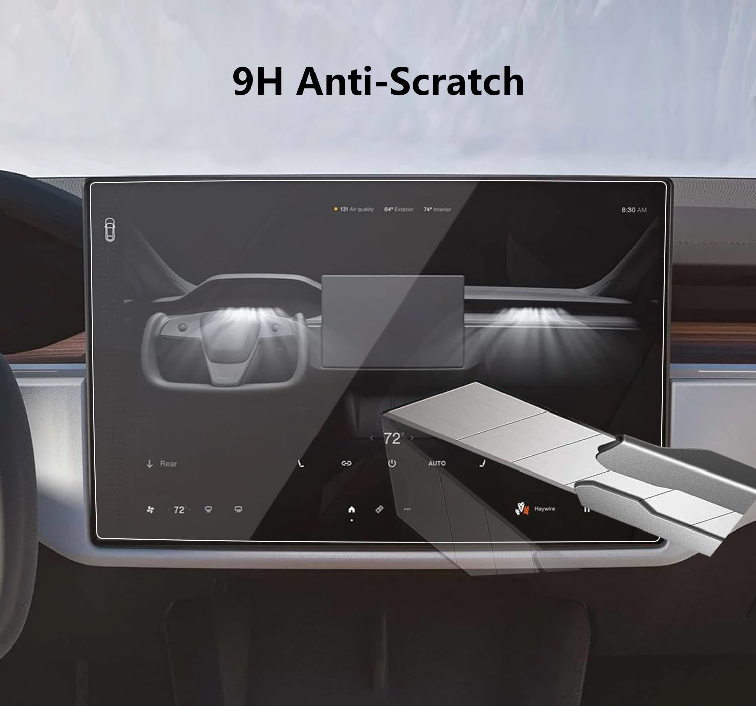 Azzigo Navigation And Rear Tempered Glass Screen Protector For 2024 2023 2022 2021 Tesla Model S Model X Refreshed Touch Screen