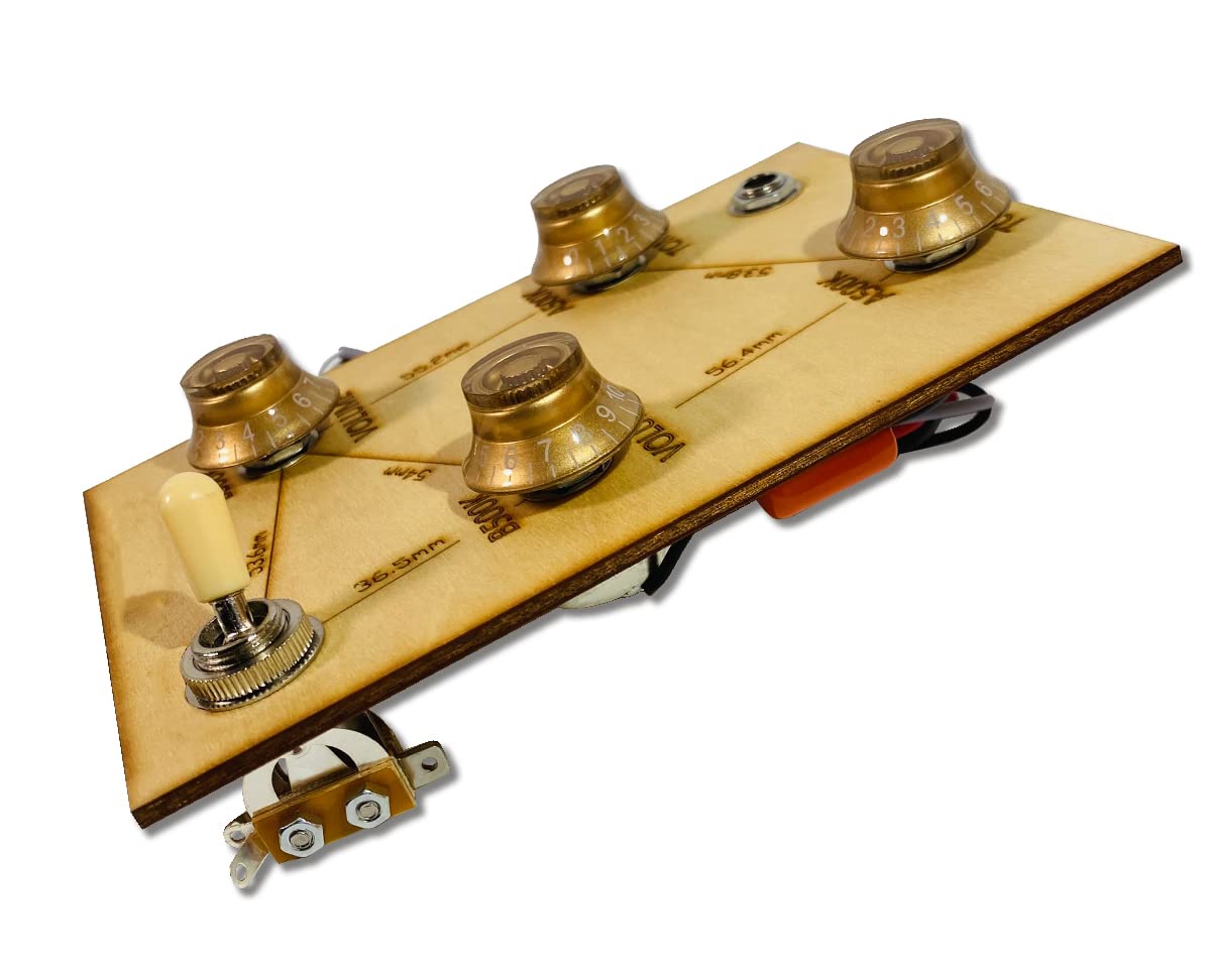 LAMSAM Pre-soldered Wiring Harness for Guitars with Humbucker Pickup, Standard Wiring Kit with Long Shaft Potentiometers Orange 