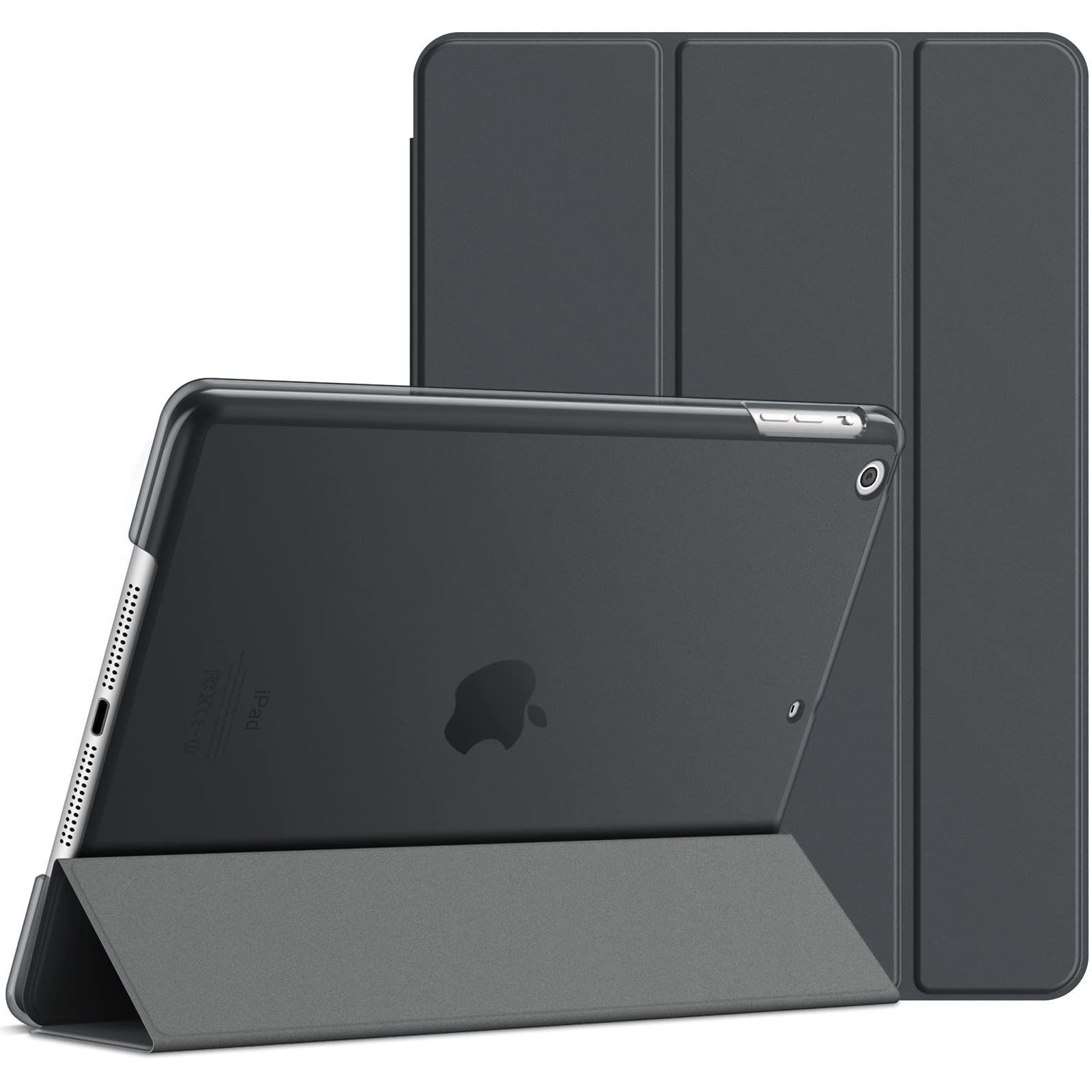 JETech Case for iPad Air 1st Edition (NOT for iPad Air 2/3/4/5), 9.7 Inch, Smart Cover with Auto Wake/Sleep (Dark Grey)