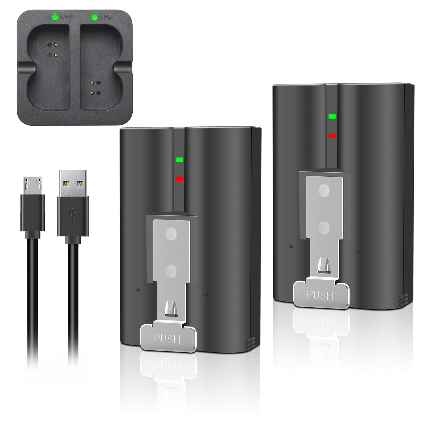 2 Packs 6040Mah Rechargeable V4 Battery With Usb Charger Station For Ring Doorbell Camera 2/3/4, Spotlight Camera And Stick Up C