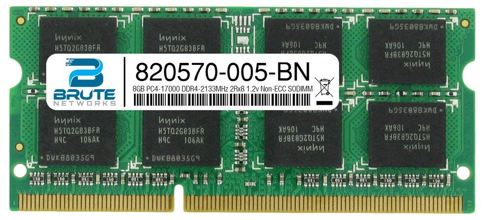 Brute Networks 820570 005 Bn   8Gb Ddr4 2133Mhz 2Rx8 Non Ecc Sodimm (Compatible With Oem Pn# 820570 005)