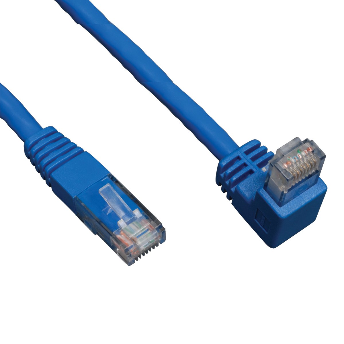Tripp Lite Cat6 Gigabit Molded Patch Cable (Rj45 Right Angle Down M To Rj45 M) Blue, 5 Ft.(N204 005 Bl Dn)