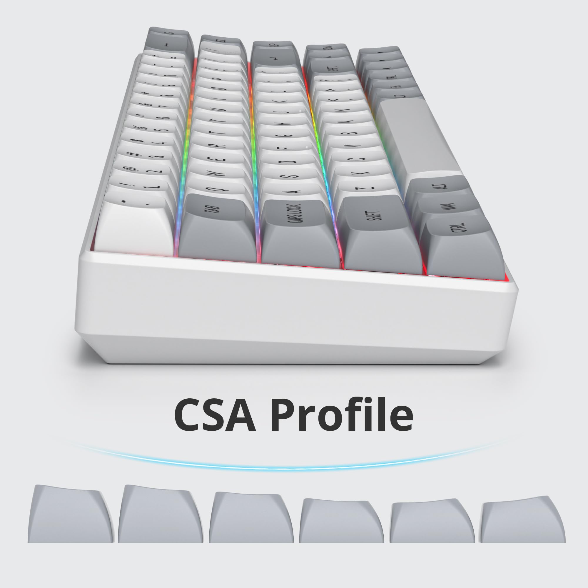 Surmen Csa Profile 118 Keys Double Shot Pbt Keycap Custome Keycaps For 61/68/84/87 Mechanical Gaming Keyboard (Grey)