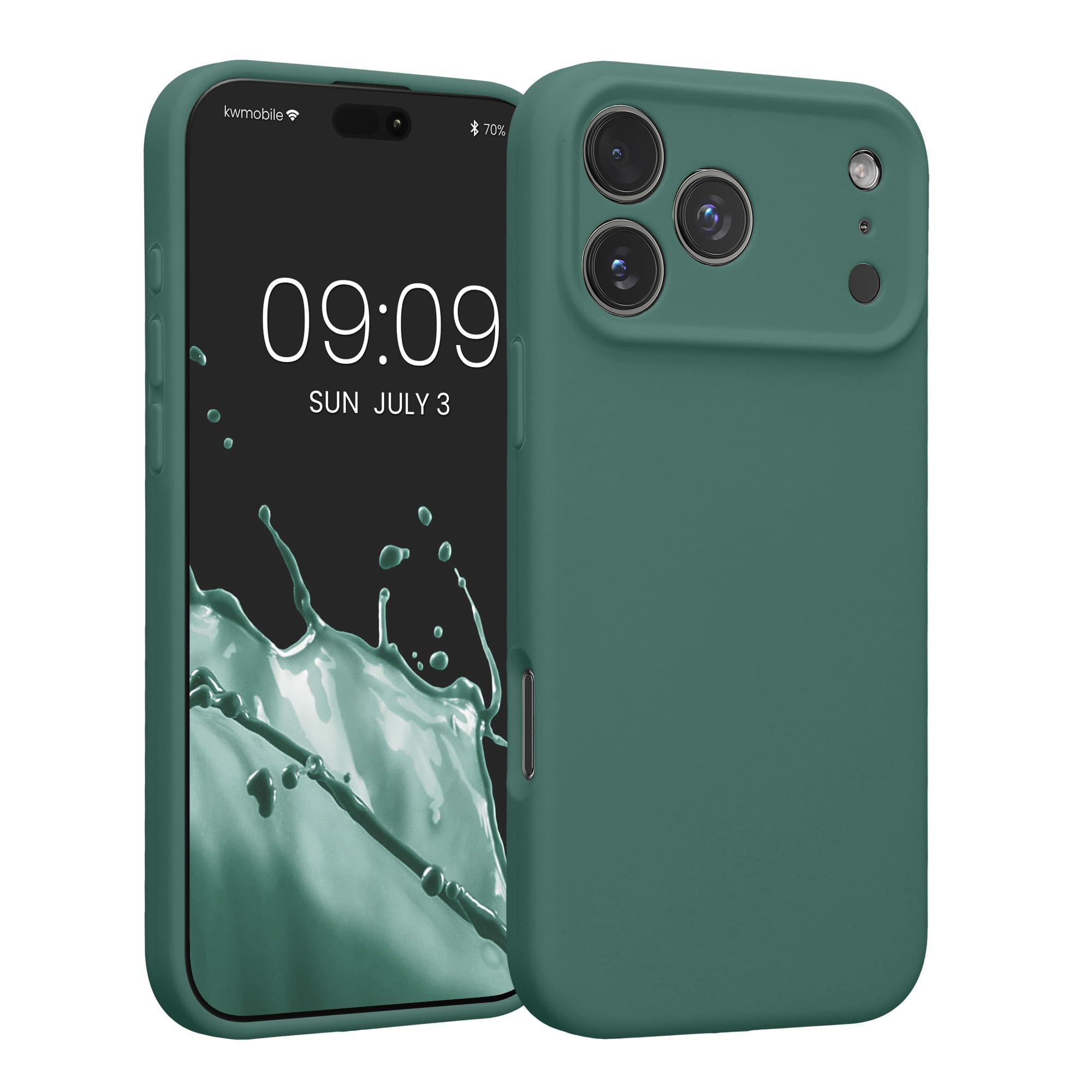 kwmobile Case Compatible with Apple iPhone 17 Pro Max Case - Slim TPU Silicone Phone Cover - Soft Touch Finish - Forest Green