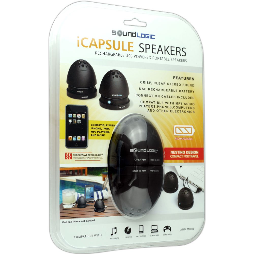 Sound Logic Rechargeable Egg Nesting Speakers Usb (72 4825)