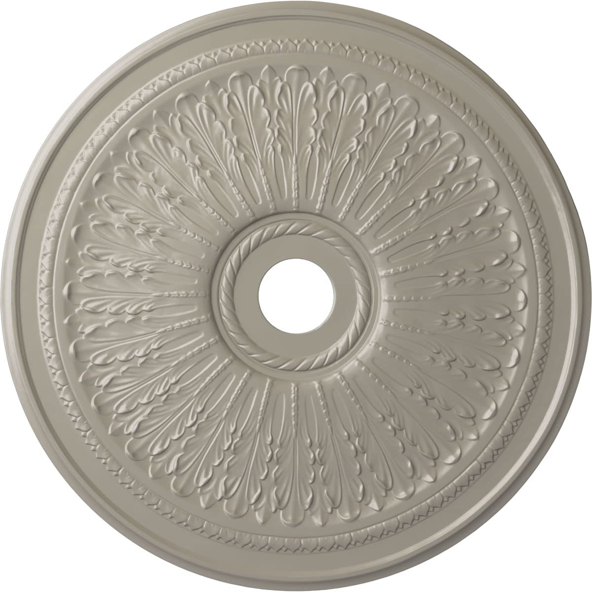 Ekena Millwork CM29OAPWS - 29 1/8OD x 3 5/8ID x 1P Oak leaf Ceiling Medallion (Fits Canopies up to 6 1/4) - Ceiling Medallion, P