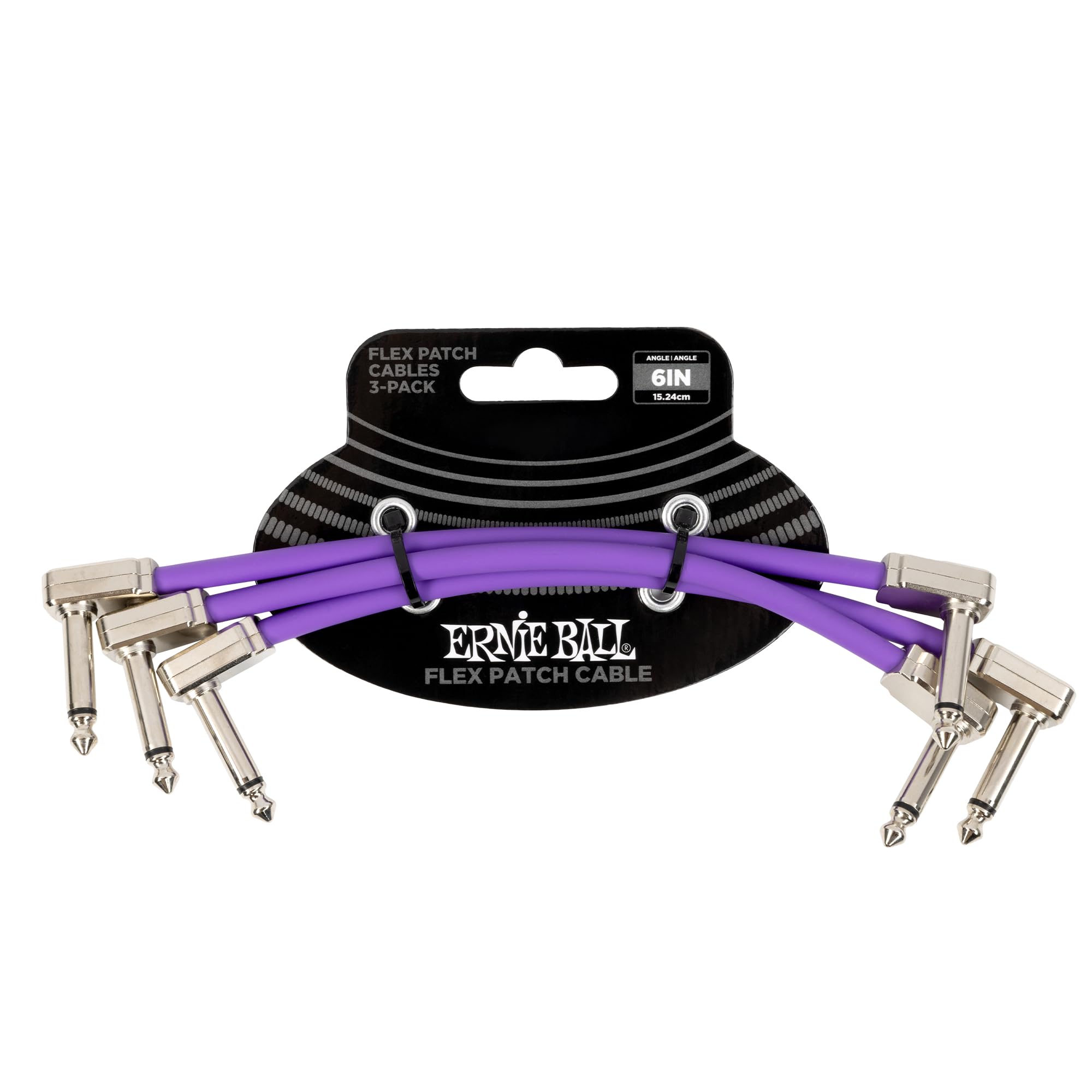 Ernie Ball Flex Patch Cable 6In   Purple   3 Pack