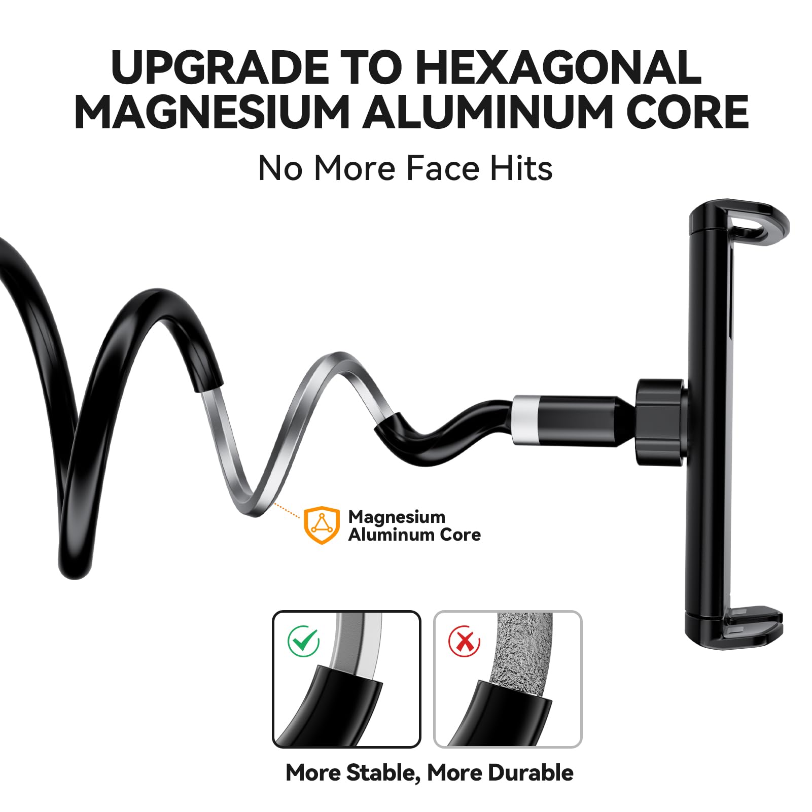 Flycoco Gooseneck Tablet Stand Holder, [Upgraded] Mount Holder Clip With Flexible Long Arm For Bed, Compatible With Ipad Pro Air