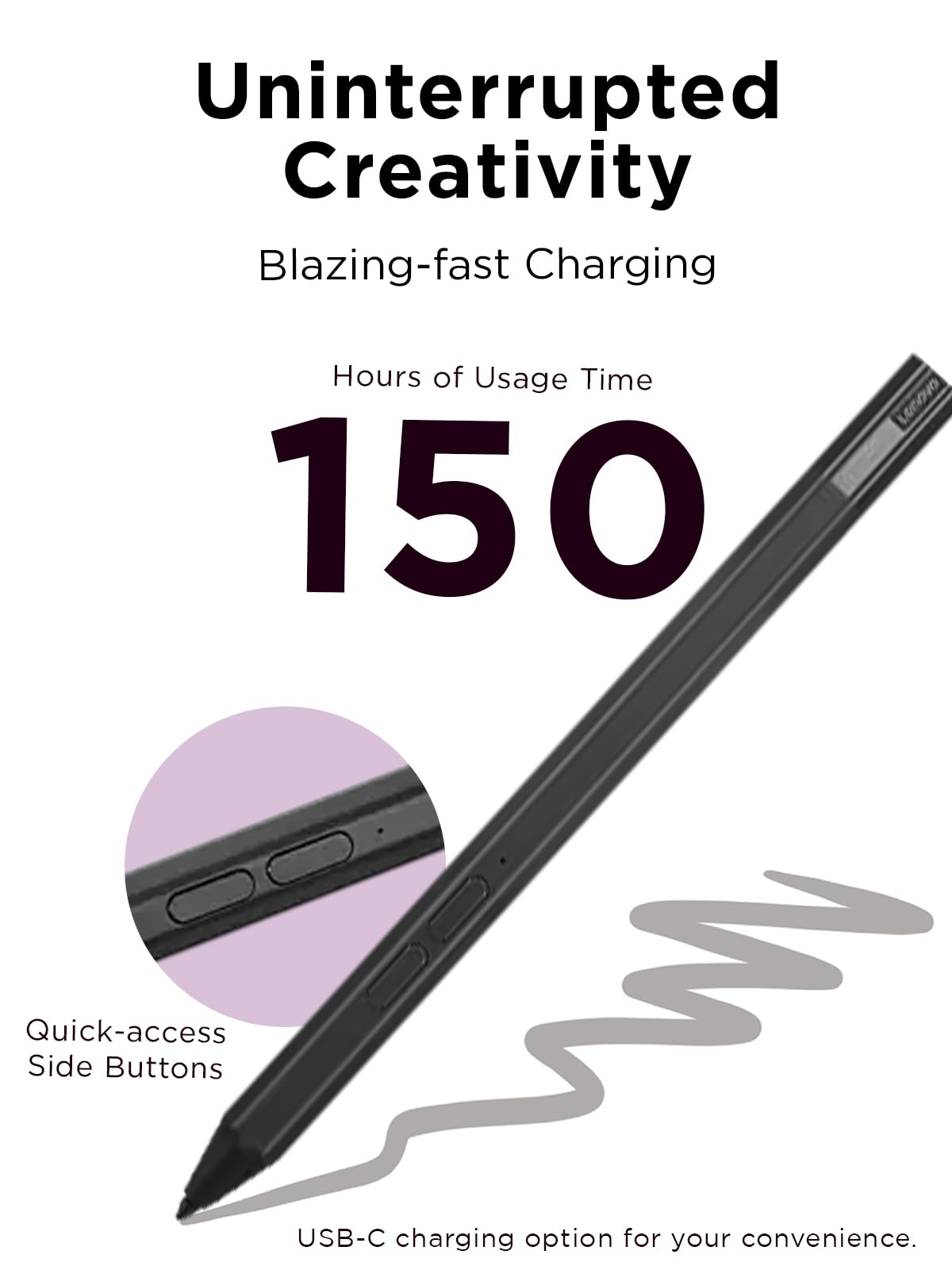 Lenovo Precision Pen 2 (Laptop) - Usb-C Charging - Tilt Recognition - Pen Is Only Compatible With Certain Devices, Iron Grey