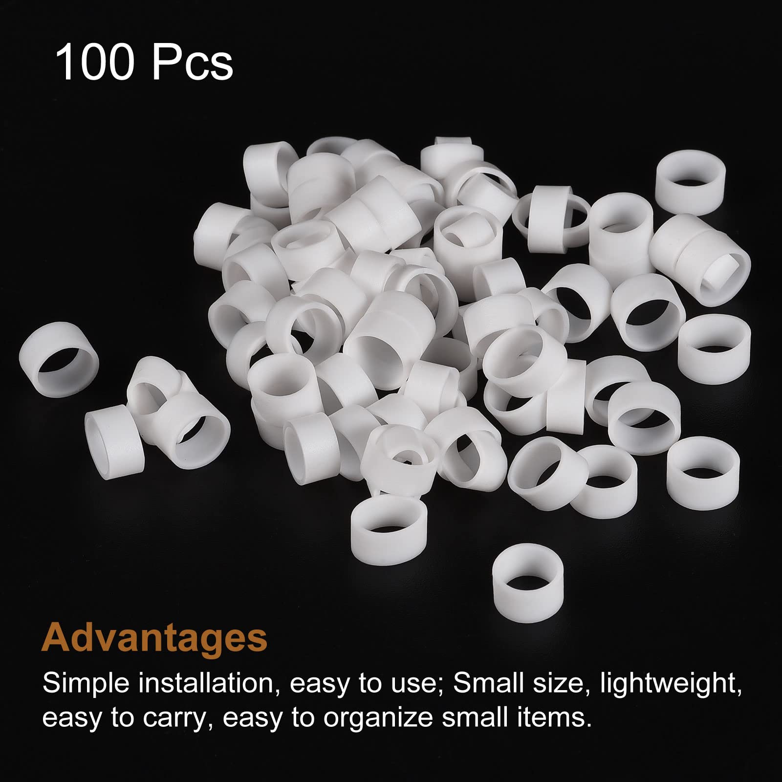 Meccanixity Silicone Rubber Bands Rings 100Pcs Non Slip 10Mm Dia 0.7Mm Thick 5Mm Width For Wire Cord Cable Wrapping, Bundle