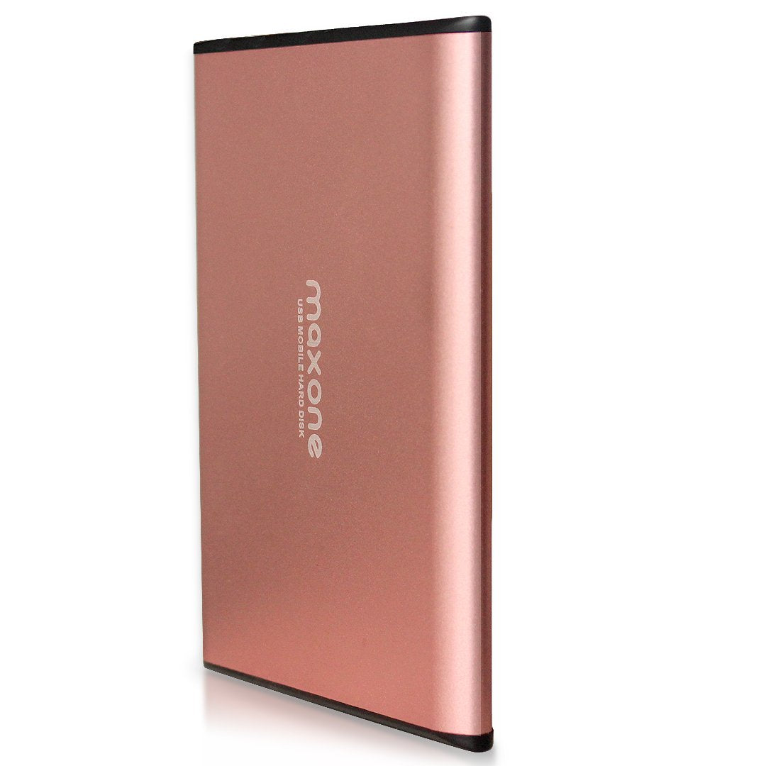 Maxone 320Gb Ultra Slim Portable External Hard Drive Hdd Usb 3.0 Compatible With Pc, Laptop, Rose Pink