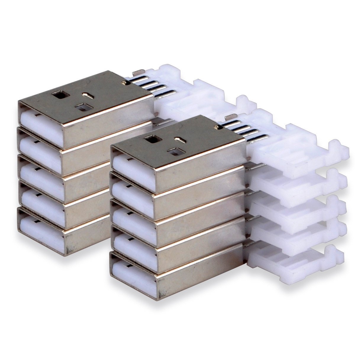 HTTX 20pcs Straight Soldering USB 2.0 A Type Male Port Plug Jack Connector, USB Repair Replacement Adapter