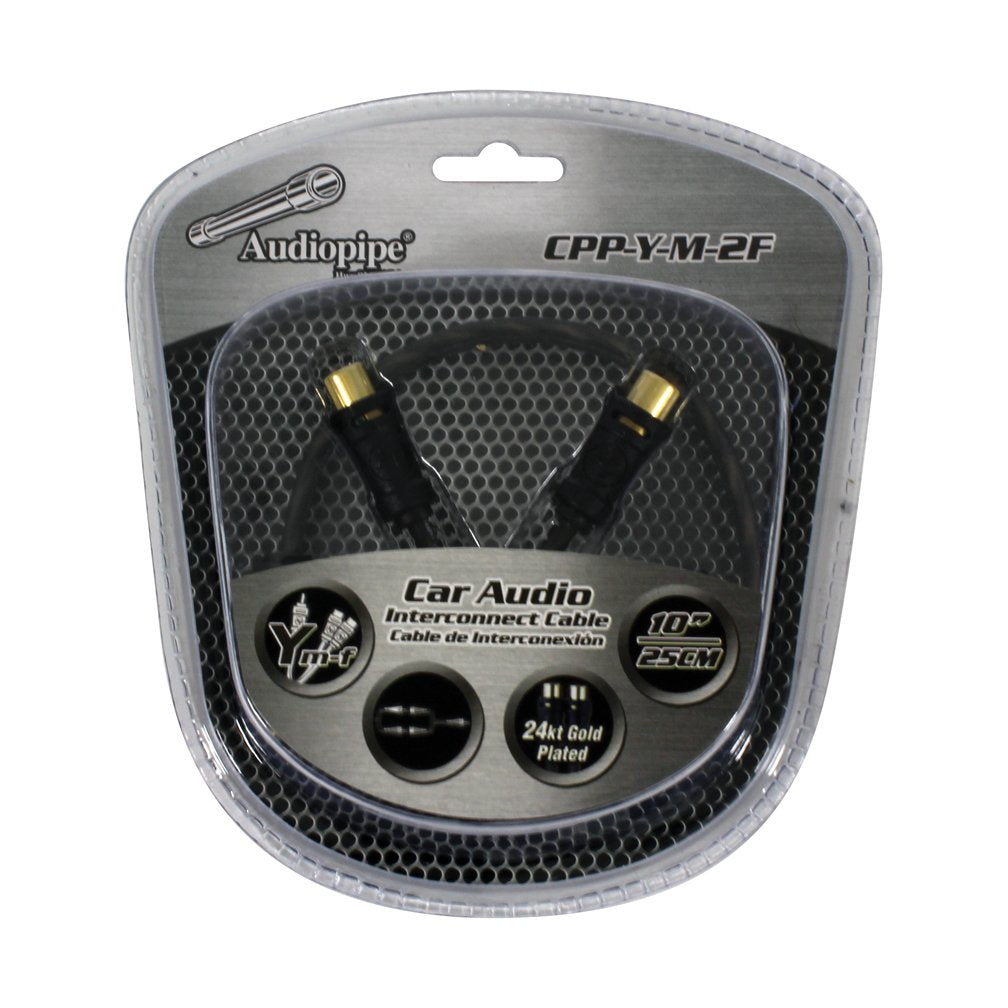 Audiopipe 24Kt Gold Plated Interconnect Cable 1 Male To 2 Female