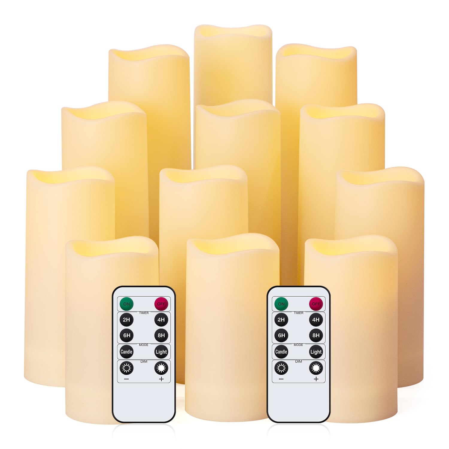 Anjaylia Flameless Candles Led Candles Battery Operated Candles With Flickering Flame 4'' 5'' 6'' 7'' Pack Of 12, Remote Control
