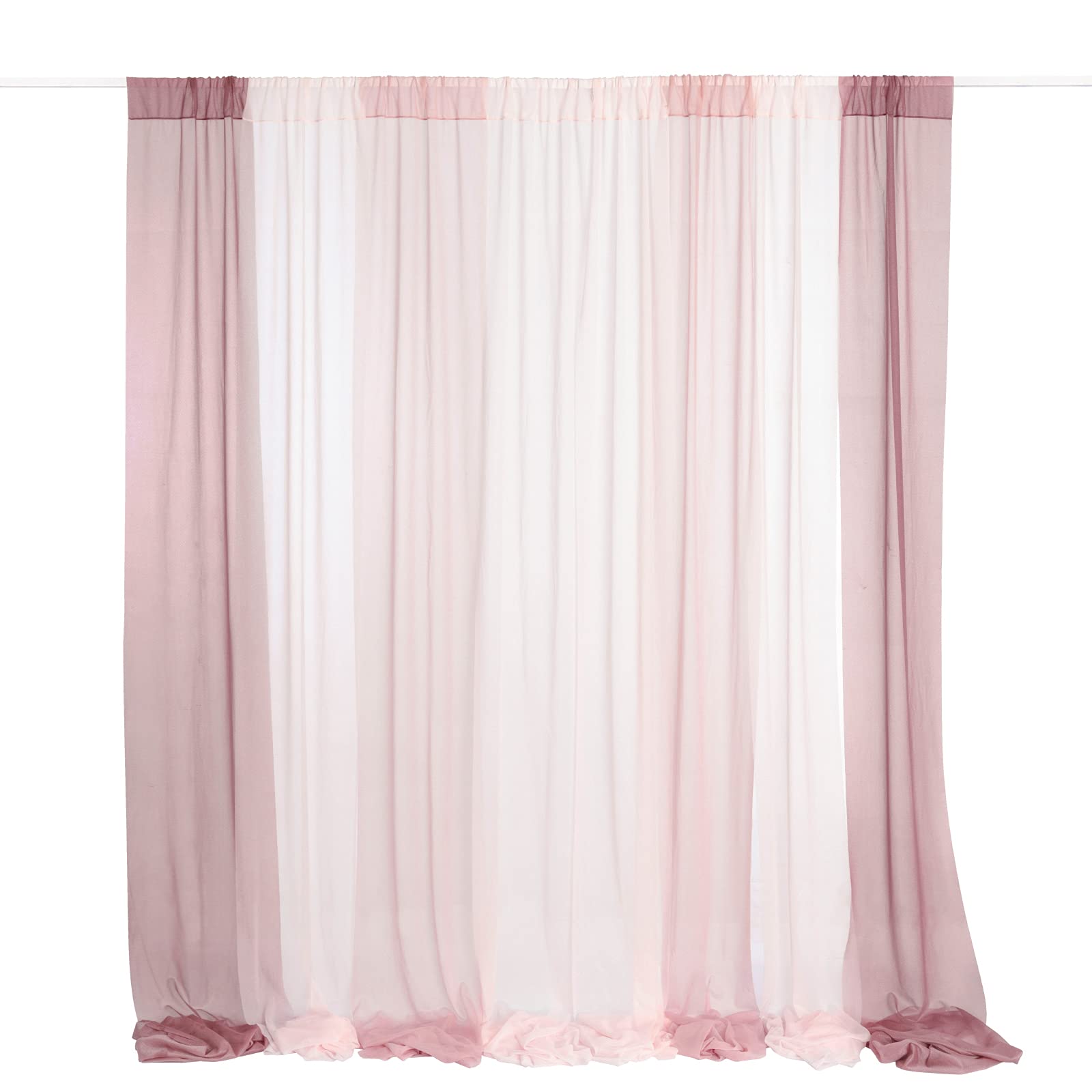 Ling'S Moment Ribbon Dusty Rose Backdrop Curtains Chiffon Like Fabric Pink Backdrop Drapes For Wedding Arch Ceremony Reception D