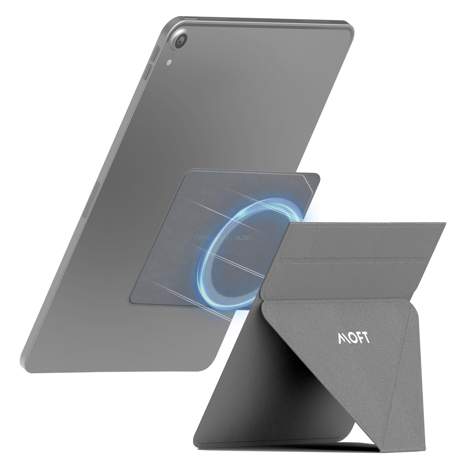 Moft Snap Tablet Stand Holder, Foldable And Adjustable In Portrait/Landscape, Ultra Slim Design Ipad Stand For Desk, Compatible With Ipad Pro Ipad Air 9.7' And Larger Tablets, Cool Grey
