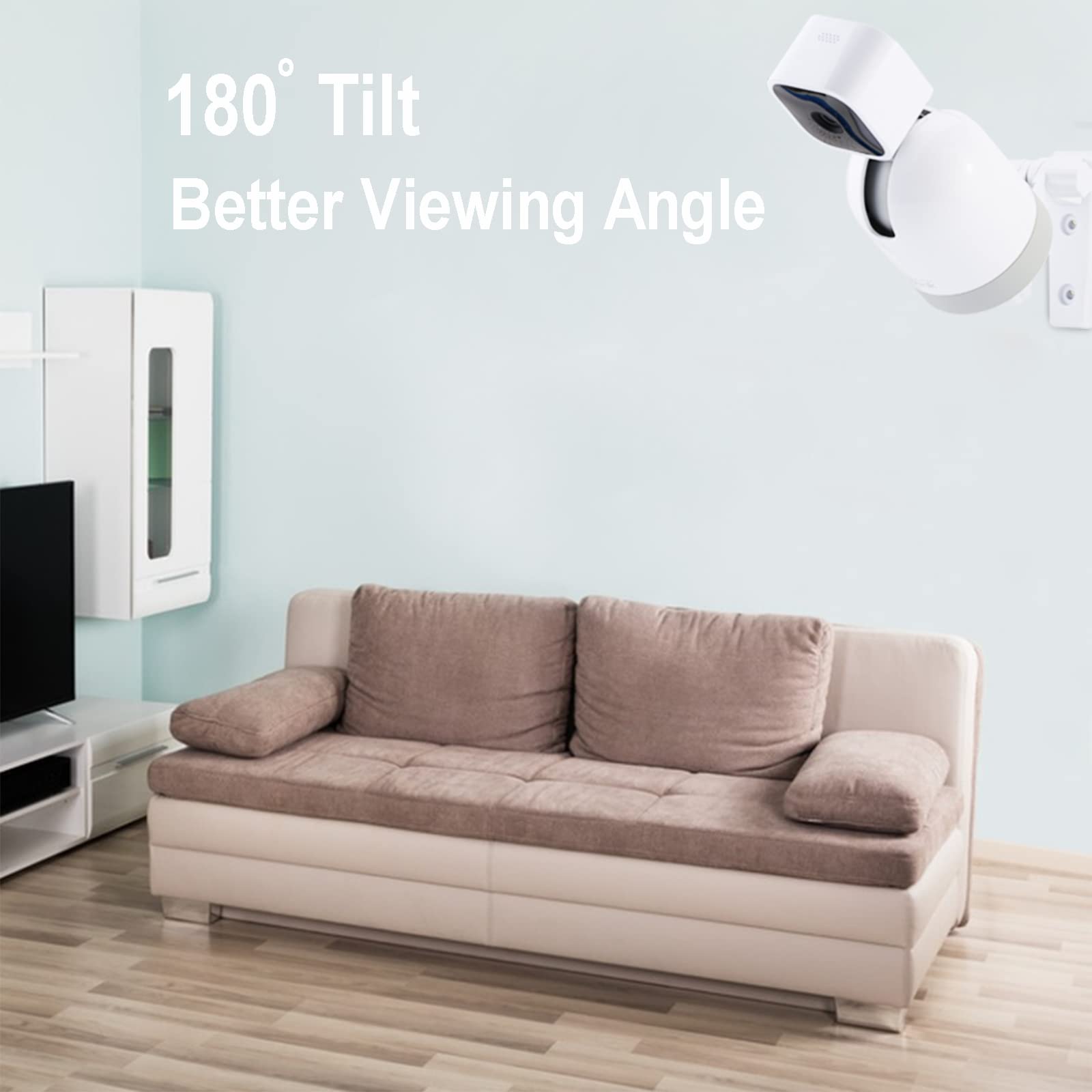 Lefxmophy Wall Mount Compatible For Blink Mini Pan Tilt Mount For Ceiling Mounting Kit 180 Degree Adjustable (1Pack White)