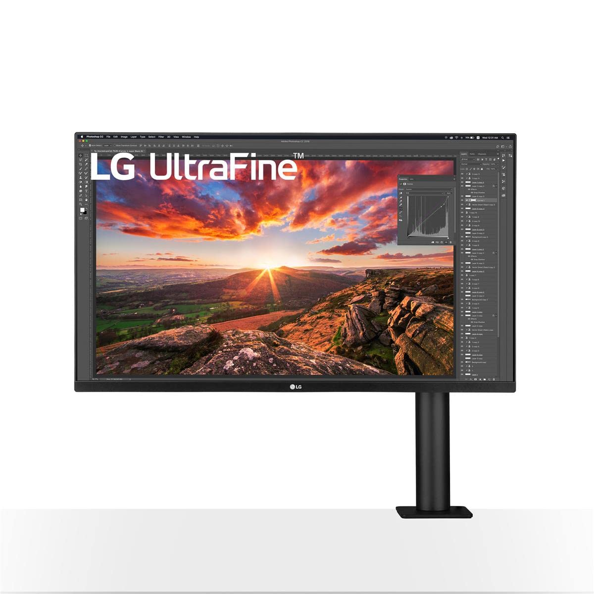 LG 32UN880-B 32" UltraFine Display Ergo UHD 4K IPS Monitor, HDR 10, USB-C, Black