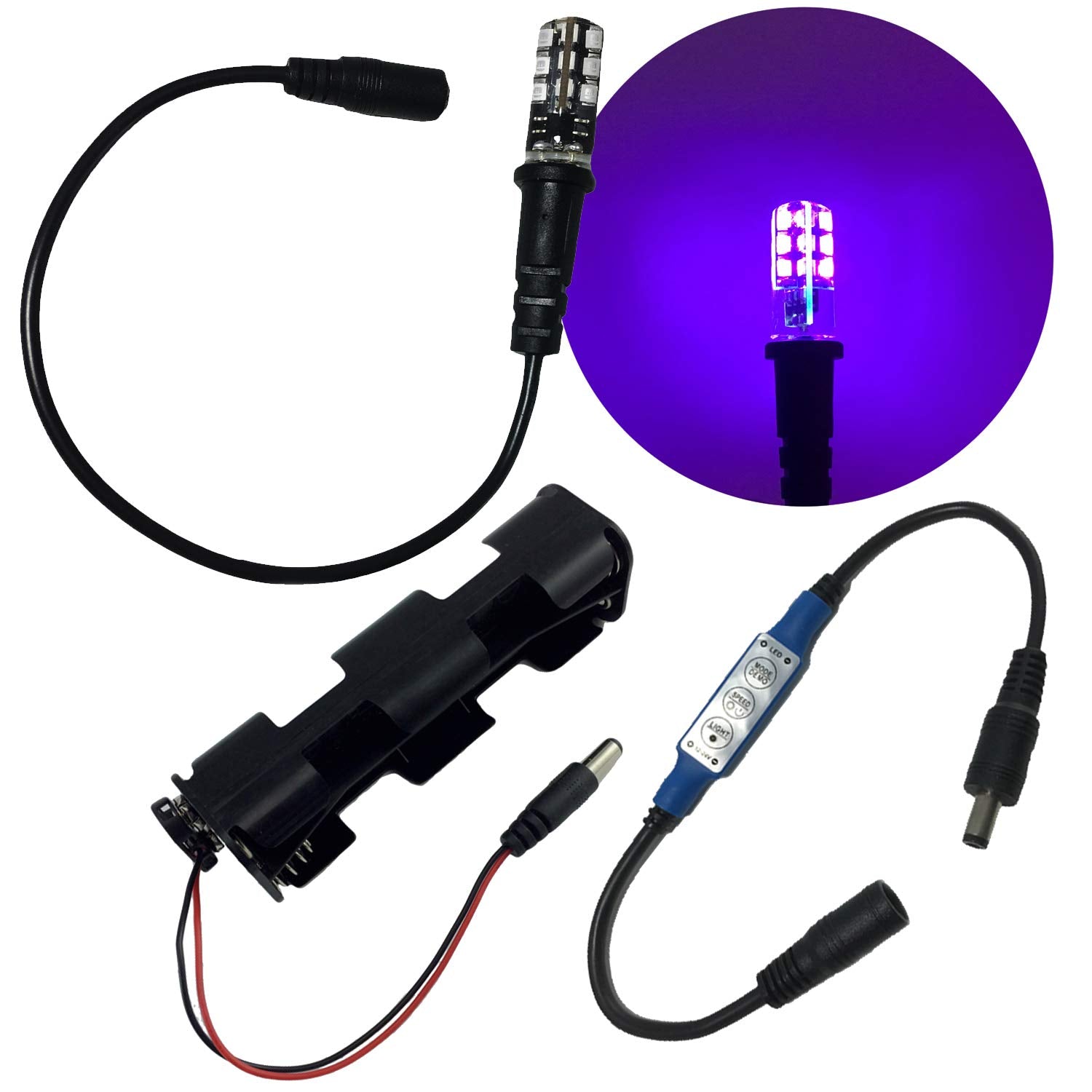 Blacklight LED Wave Ripple Flicker Special Effects Lighting kit for Props Scenery Fluorescent Paints 12 Volt DC