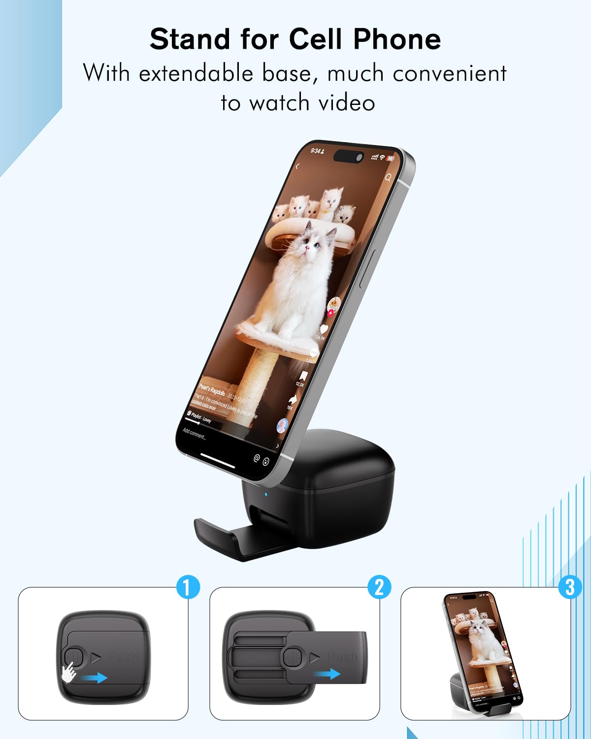 Remote Scrolling Ring For Tiktok, 2 In 1 Tik Tok Scroller Ring With Phone Holder, Wireless Page Turner For Ipad/Iphone Ebook Rea