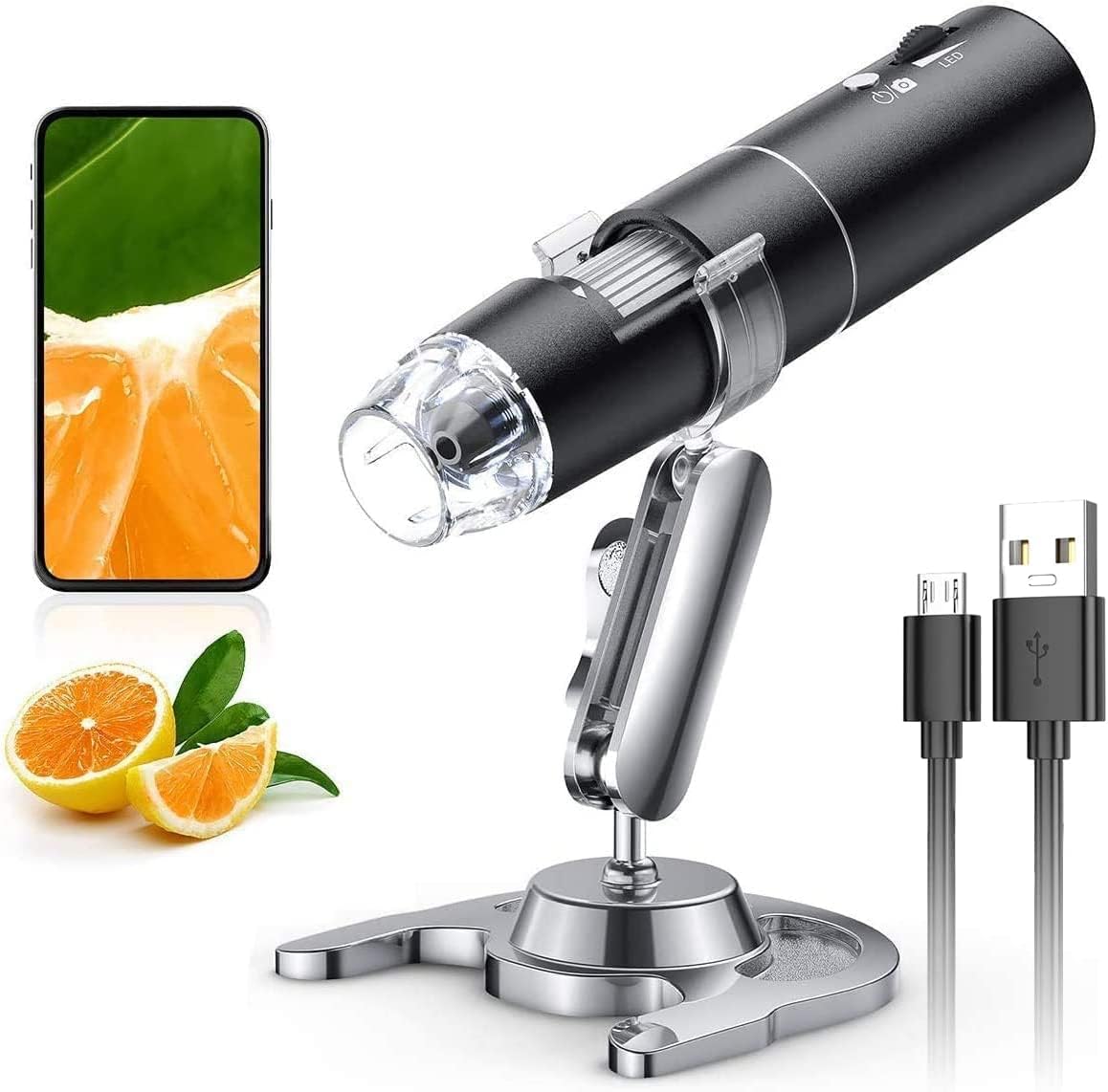 Wireless Digital Microscope, Skybasic 50X 1000X Magnification Wifi Portable Handheld Microscopes With Adjustable Stand Hd Usb Mi