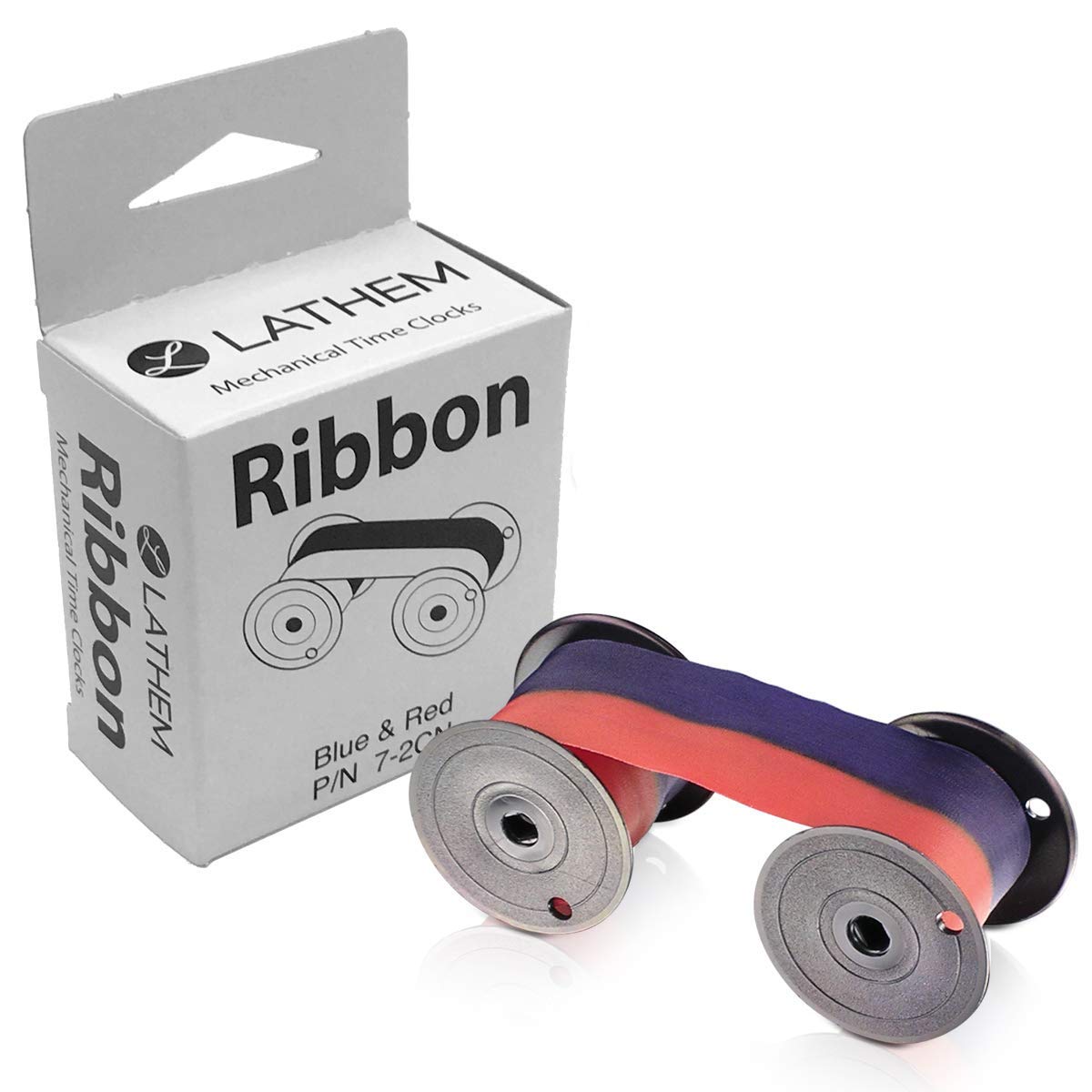 Lathem Mechanical Time Clock Ribbon, Nylon, For Use Series 2000, 3000 And 4000, Red/Blue (7 2Cn)