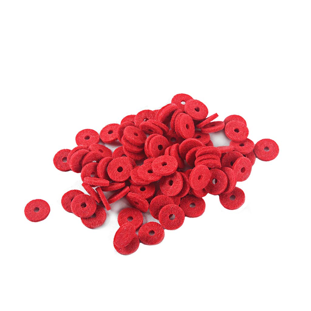Alnicov 90PCS 12.5MM Piano Felt Front Rail Regulating Punchings Red Keyboard Balance Washers Repair Parts